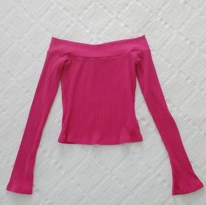 Forever21 Hot Pink Off the Shoulder Shirt